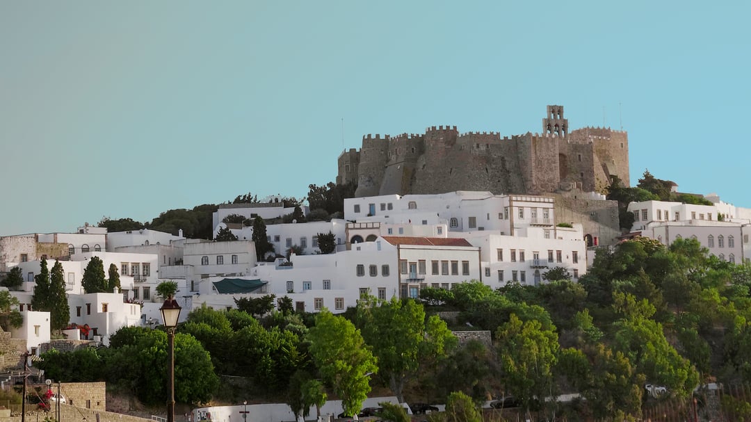 7 Churches - 103 Landscapes__Patmos island, Greece__monastery of Saint John the Theologian and the city of Chora
