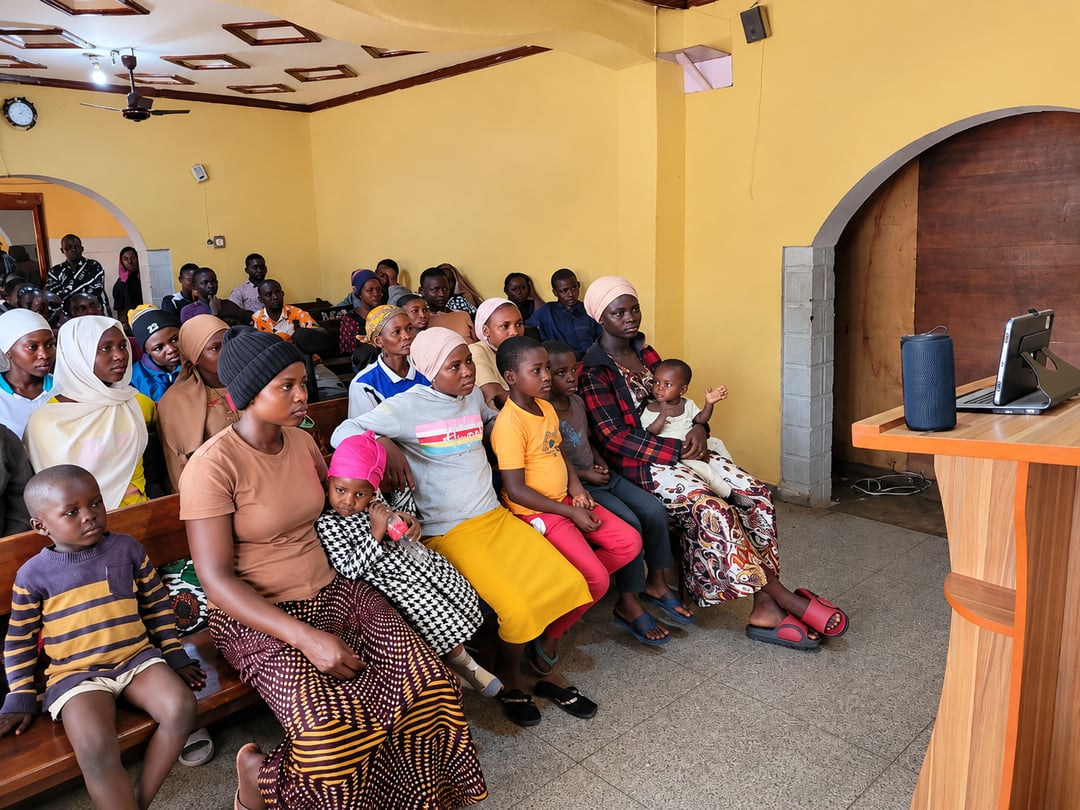 Community Gathering in a Warm Hall